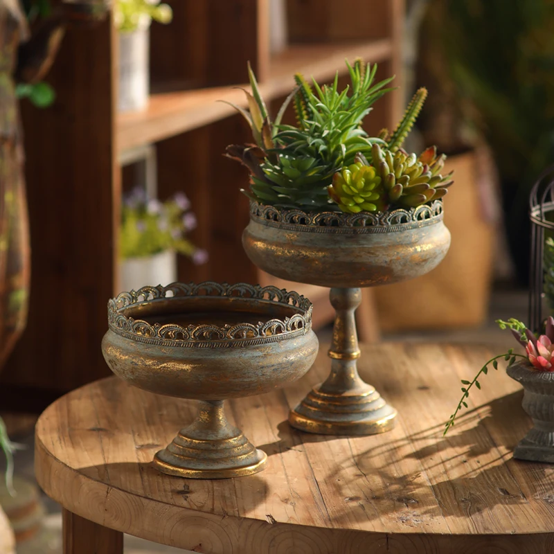 European-Style Palace-Style Antique Vase Ornaments, High-End Decorative Flower Pots for Balcony and Courtyard