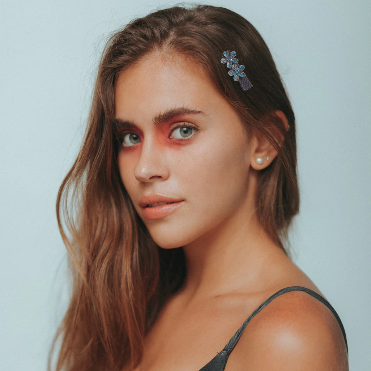 

2 pcs Crystal Flower Hair Clip Five Leaf Design Bangs Clip Durable Long Lasting Wedding Party Daily Life Accessories