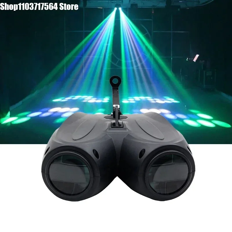 Fast Shipping 64/128LEDs Double Head Airship RGBW Pattern Stage Effect Lighting Projector DJ Disco Party Led Lights for Xmas