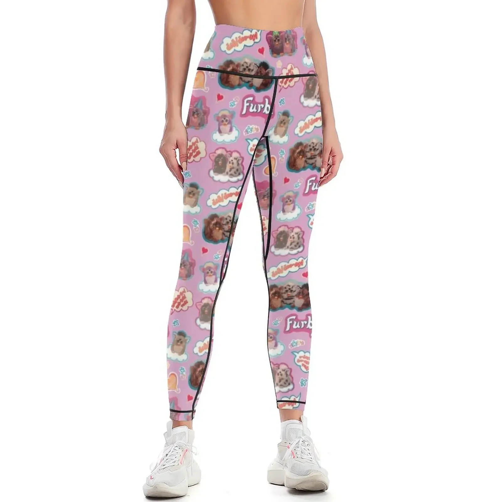 

Authentic Vintage Y2K Furby Pack / Pattern Leggings sporty woman push up Jogger pants sport set Womens Leggings