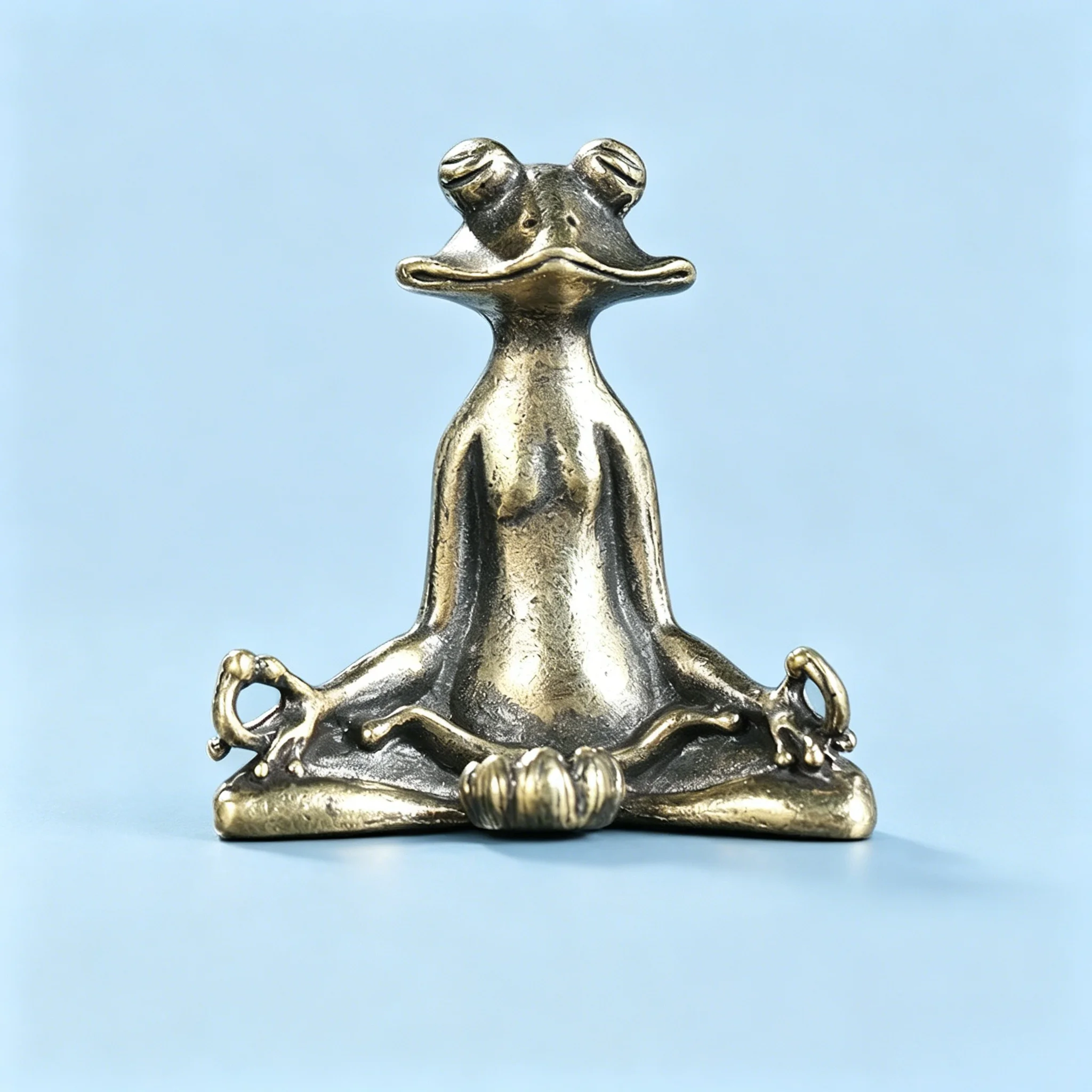 Retro Copperware Incense Socket Zen Frog Ornaments Solid Pure Copper Frog Tea Pet Incense Holder Ornaments
