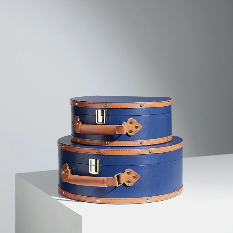 Modern Home Living Room Semi Circle Gold Buckle Suitcase Decoration Bedroom Study Cloakroom Wardrobe Decoration Box