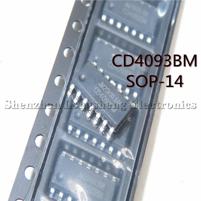 10PCS/LOT CD4093 CD4093BM SMD SOP-14 Four 2 input Schmitt trigger New In Stock Original