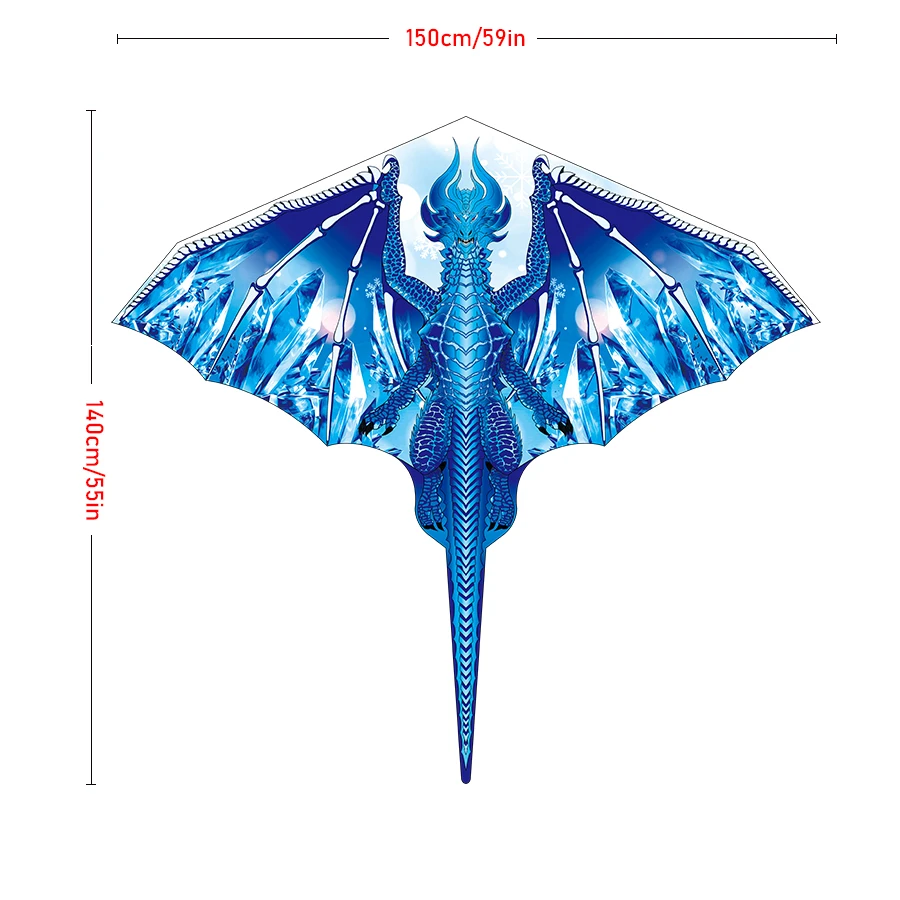 طائرة ورقية على شكل ديناصور من الجليد والثلج بطول 1.5 متر، هدية وسيم، طائرة ورقية دلتا كرتونية سهلة الطيران مناسبة للمبتدئين من سن 6 سنوات