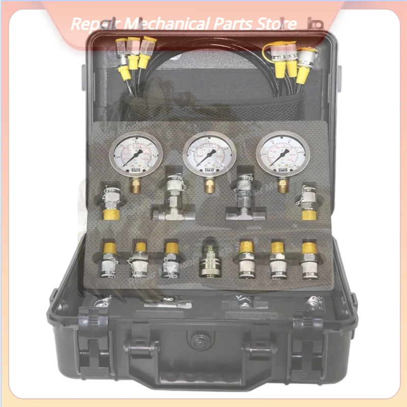 Construction Machinery Hydraulic Pressure Test Kit With Pressure Test Connector Hydraulic Pressure Gauge Set Suit All Model