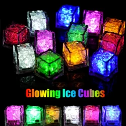 12-120PCS Waterproof Led Ice Cube Multi Color Flashing Glow in The Dark Light Up for Bar Club Drinking Party Wine Decoration
