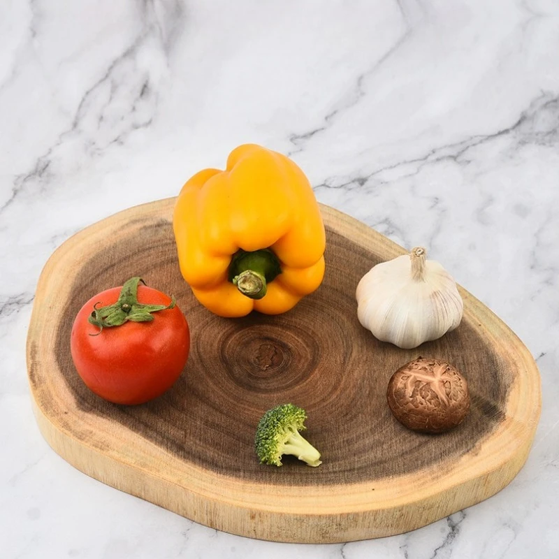 

Eco-Friendly Natural Wood Chopping Board - Round Acacia Wood Cutting Board for Vegetables
