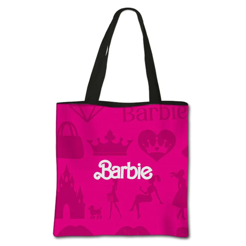 Nuova borsa stampata Barbie Kawaii Anime Fashion studenti borsa a tracolla in poliestere di grande capacità Tote regali leggeri