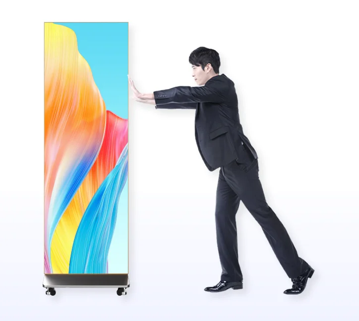 Shenzhen Factory Direct Sales Foldable LED Poster Display P1.25 P1.5 P1.8 P2.5 Indoor HD GOB Process Standing LED Poster Screen