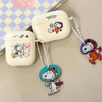 Snoopy Soft Silicone Earphone Case For Airpods 4 3 2 1 Pro 2 Generation 3D Pendant Headphone Protective Cover for AirPods Pro2