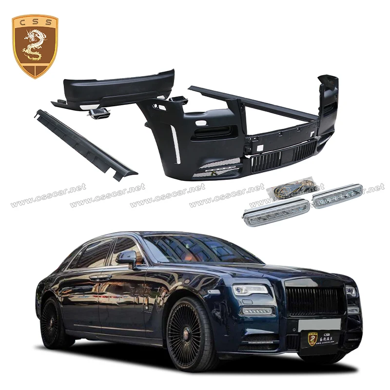 

Front Bumper Mesh Grill Grille with LED Lights Rear Bumper Lip Diffuser For Rolls Royce Ghost 2 Generation 2010-2019 MS Style