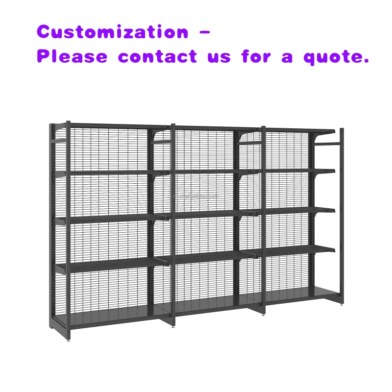

custom.Rd Supermarket Heavy-duty Single-sided Metal Shelf Dividers Freestanding Retail Display Rack Tea Rayonnage Gondol