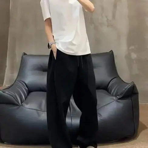 

Мужские осенне-зимние повседневные брюки свободного кроя с широкими штанинами, плотные спортивные штаны для мальчиков, модные, с текстурой, с принтом зебры