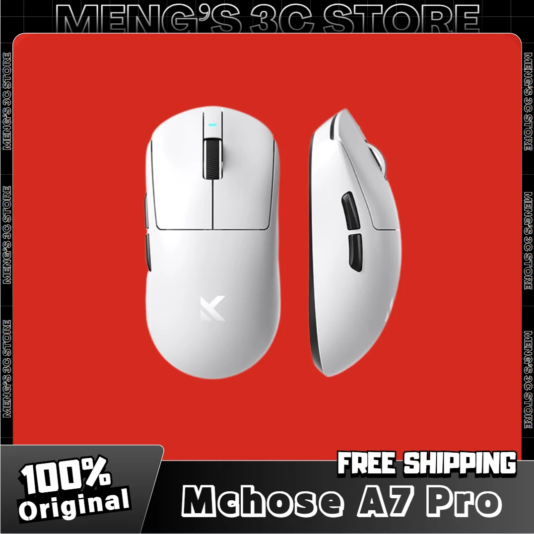 Mchose A7/A7 Pro Gaming Mouse Tri-Mode Wireless Bluetooth Lightweight 42000dpi Paw3950 Low Delay Computer Accessory Mouse Gamer