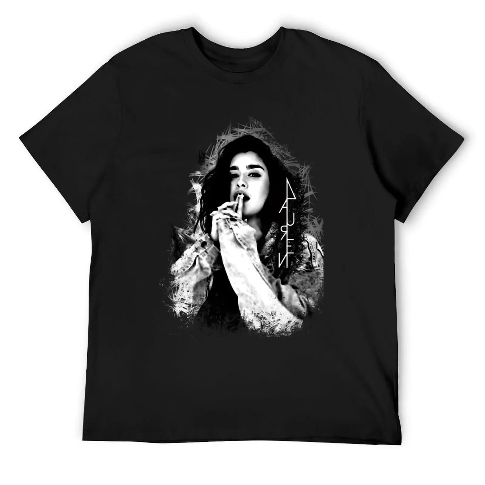 

Lauren Jauregui black and white logo T-Shirt cotton graphic tees T-shirts man Blouse heavy weight t shirts for men