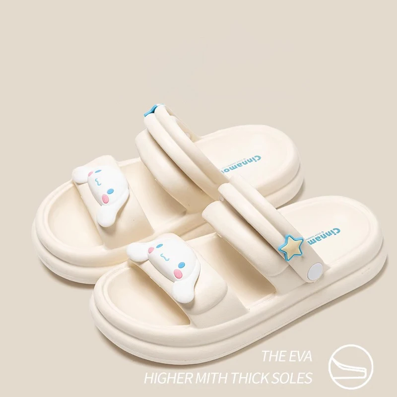 Sanrio Cartoon Plateau-Sandalen, Damen Sommer Cloud Comfort Sandalen, Rutschfeste 2-Wege Indoor/Outdoor Strandschuhe