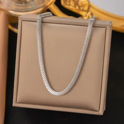New Fishscale Chain Necklace Bracelet Set for Women Girl Stainless Steel Material Gold Plated Fine Gift