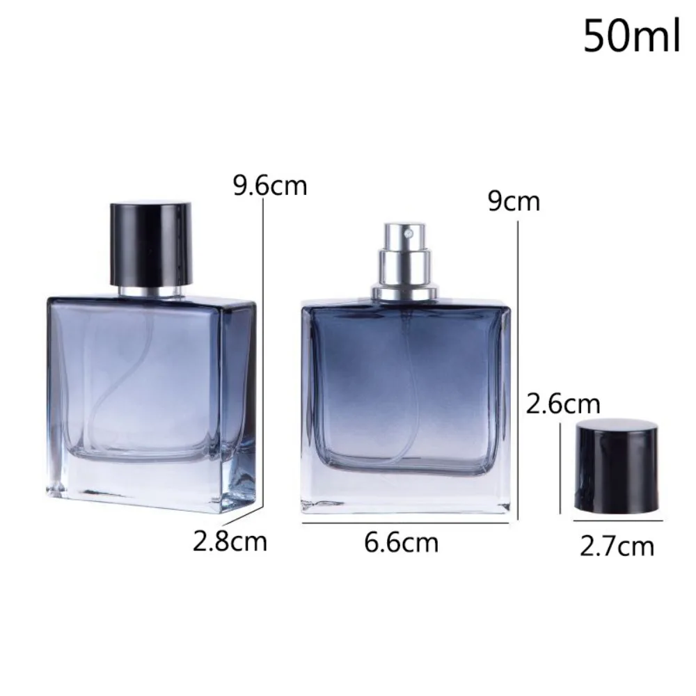 30/50/100ml Perfume Bottle Square Gradient Colorful Glass Empty Pump Spray Refillable Cosmetic Container Portable Spray Bottle