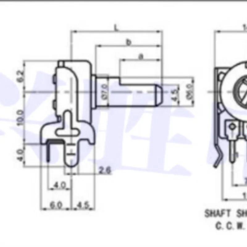 Potentiomètre à distance de type 121, amplificateur de puissance audio A503 A50K, haut-parleur d'ordinateur, longueur d'arbre 10mm, 1 pièce