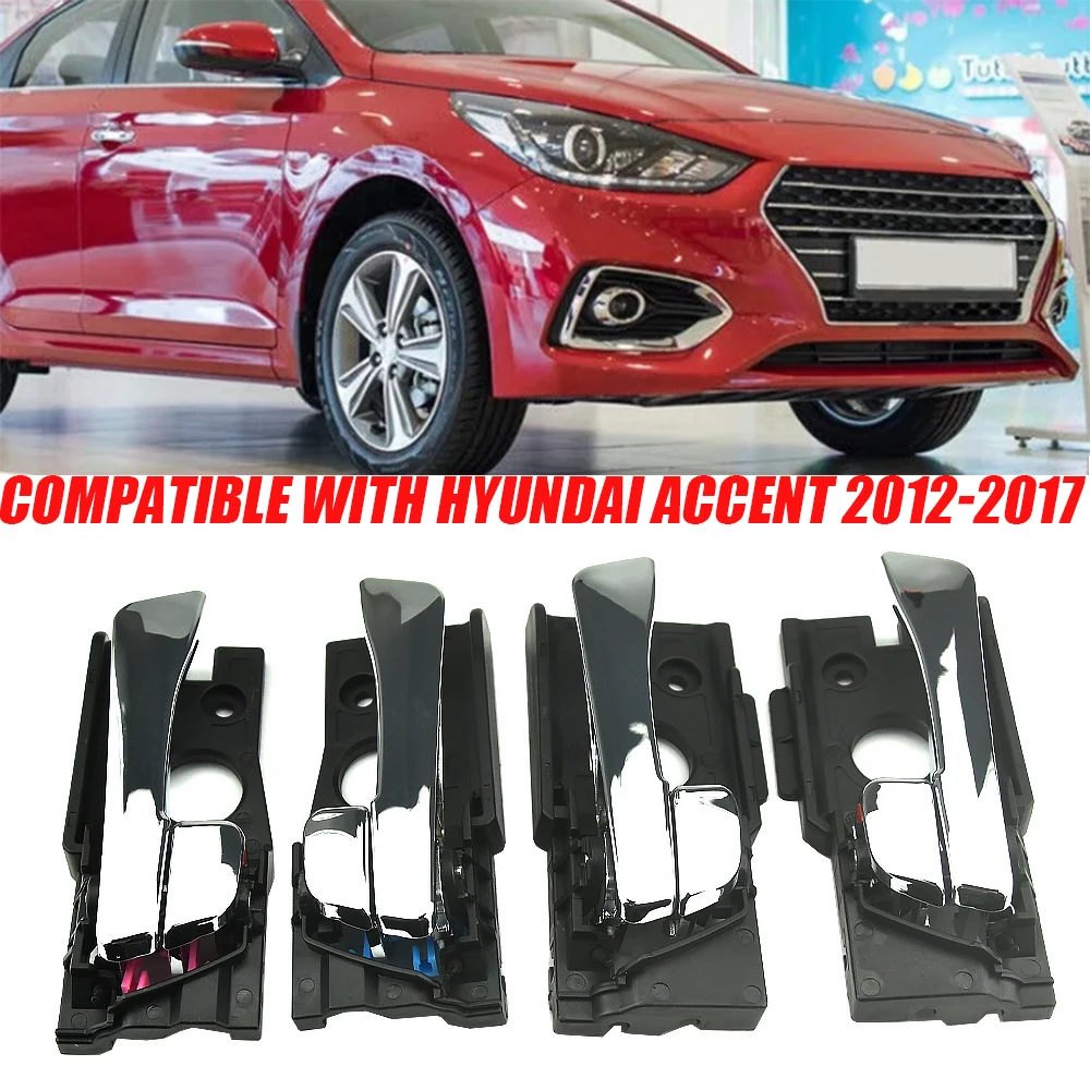 

Fit For Hyundai Accent 2012 -2017 Front/Rear Car Interior Door Handles Left&Right Chrome 83610-1R000 83620-1R000