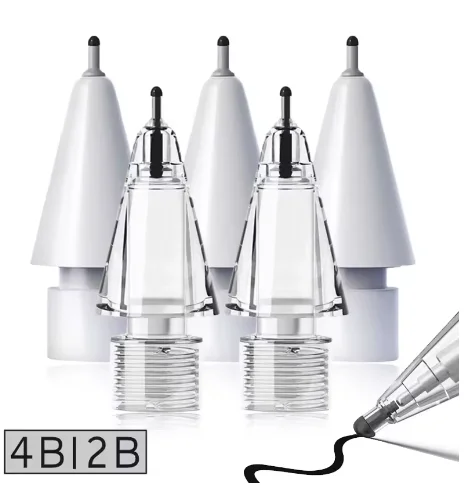 

Replacement 4B 2B Pencil Tips for Apple Pencil 1/2 Soft Needle Rubber Pencil Nibs Silent Wear-resistant Stylus Pen Tip Cover