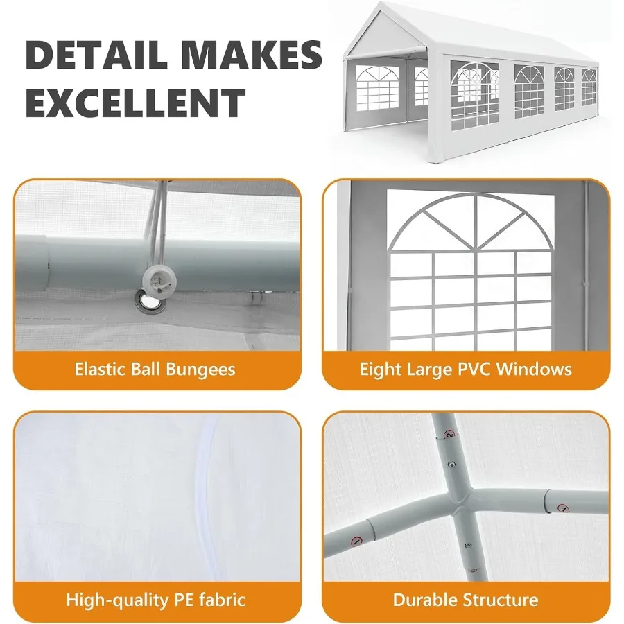 Carport 13x26 Feet Heavy Duty Car Shelter Reinforced Steel Frame Car Tent
