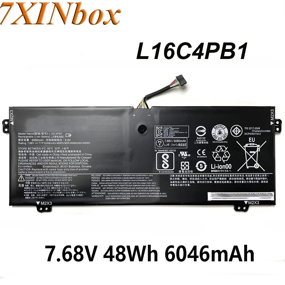 

7XINbox L16C4PB1 L16L4PB1 7.68V 6046mAh Laptop Battery For Lenovo Yoga 720-13IKB-80X6001QGE 730-13IKB Series Laptop Computer