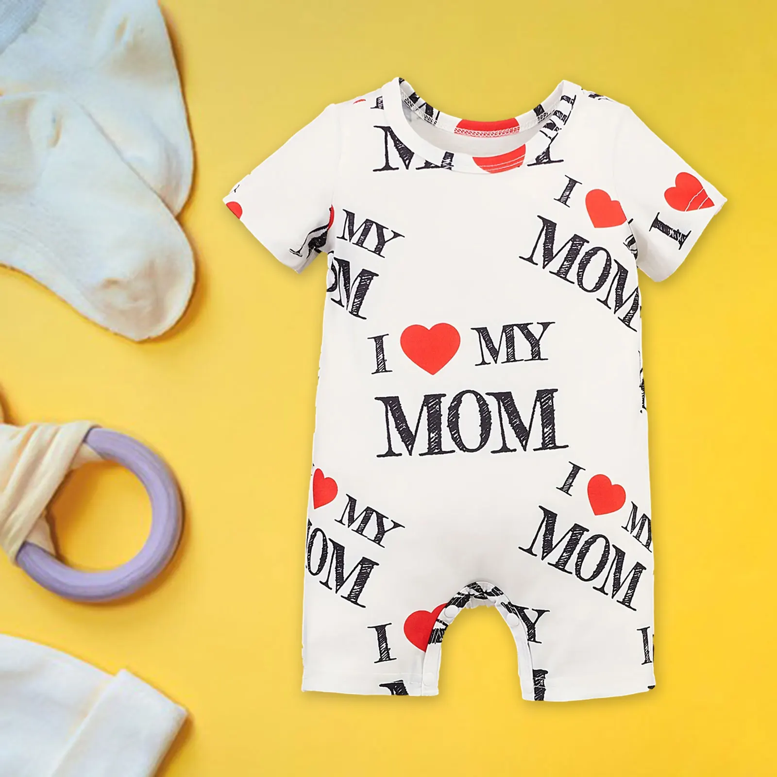 0-24Months Newborn Baby Boy Romper Letter printing Short Sleeve Jumpsuit Infants Clothes Summer Fashion Soft Infant Bodysuit