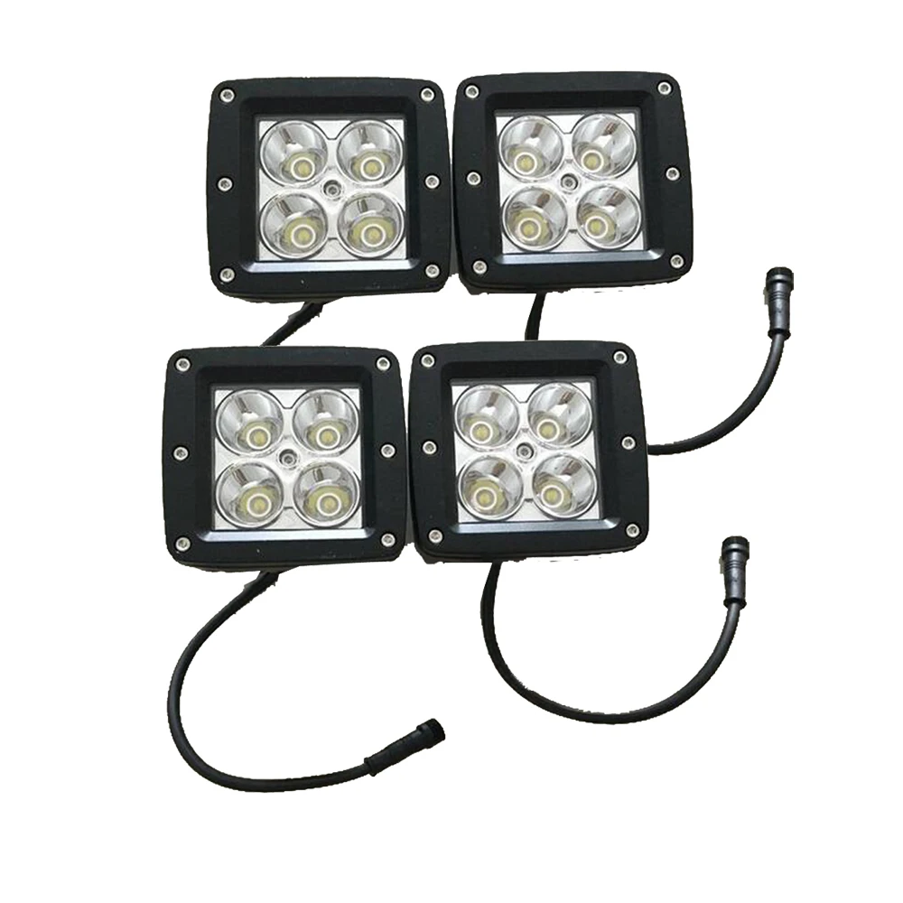 4PCS 96W White Green Strobeflash LED Work Light Bar 3X3