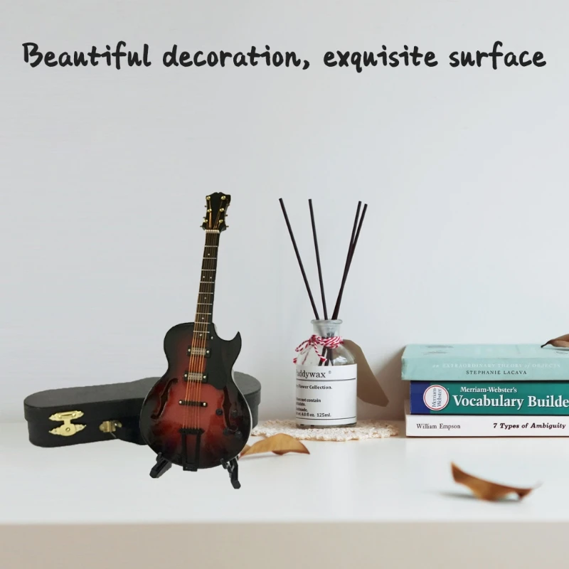 KX4B-librerías en miniatura madera para guitarra, adornos exhibición, modelo para sala estar
