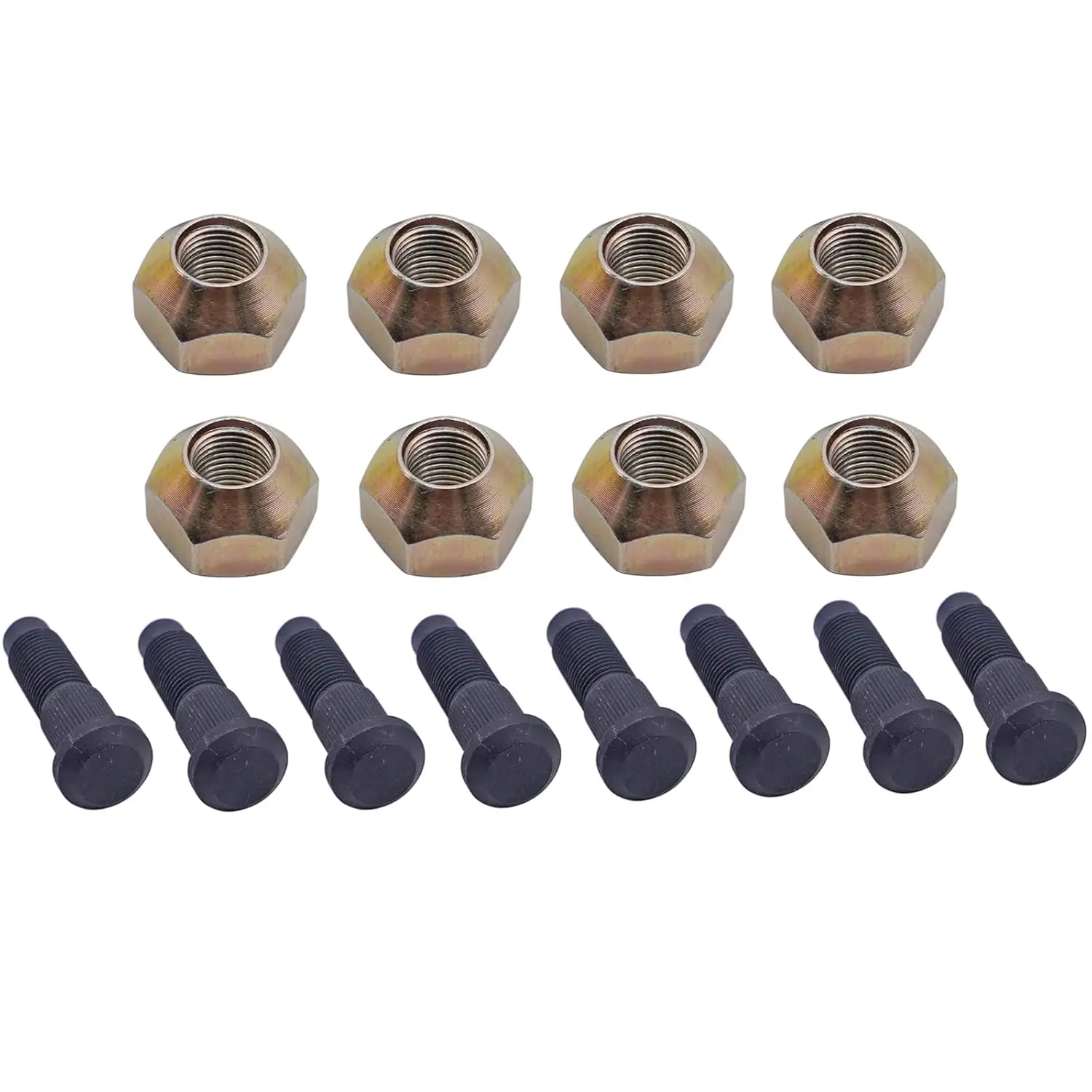 8PCS 6709170 6564669 Wheel Bolt & Nut Kit,Lug Nut & Stud Kit Compatible with Bobcat 643 S76 S770 S570 S130 632 642 742 751 753