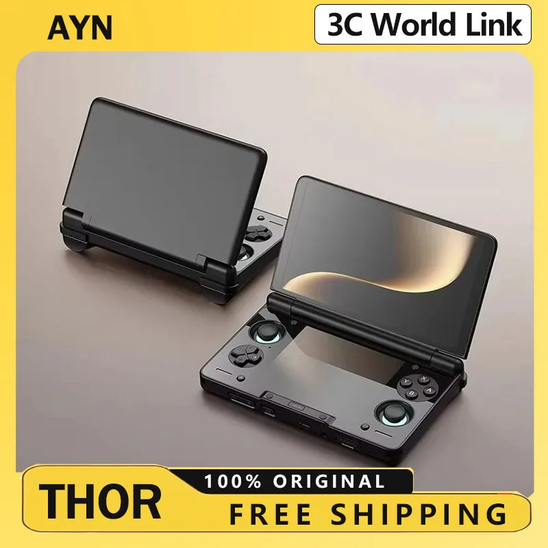 AYN Thor وحدة تحكم ألعاب محمولة بشاشة مزدوجة 6 بوصة OLED 120 هرتز 1080*1920 شاشة SD 8Gen الإصدار الثاني 16GB + 1t مشغل ألعاب محمول