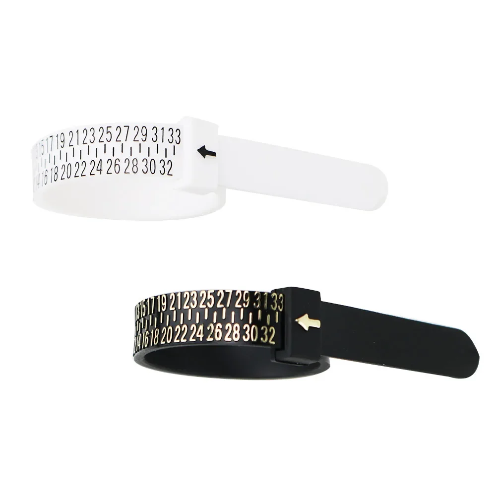 UK/US/EU/HK/JP Reusable Ring Sizer Tape with Arrow Indicate, Finger Circumference Measuring Tool for Jewelry
