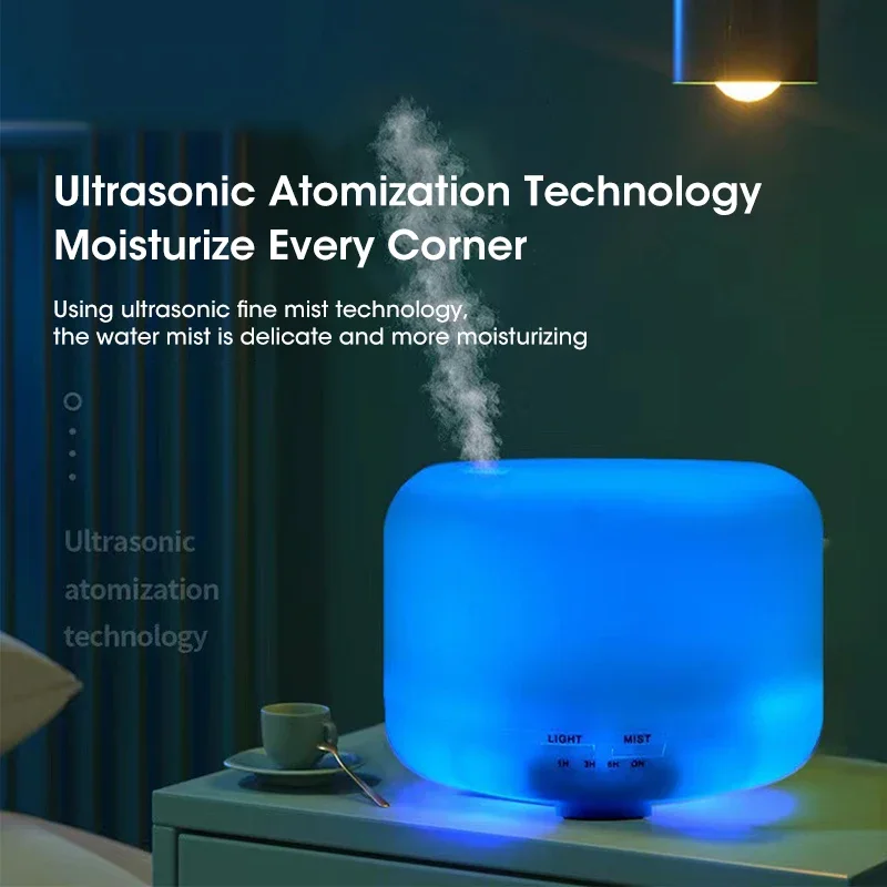 500ML Air Humidifier Essential Oil Diffuser Aroma Diffuser With Colorful Night Lights USB Humidifier Mini-Size Humidifier