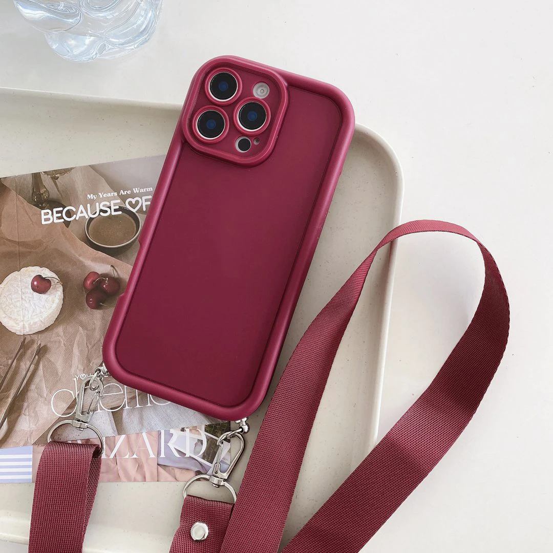 For Samsung Galaxy S26Edge S26 S25 S24 S23 S22 S25Edge S25FE S24FE S25Edge  Black Case crossbody Strap Shockproof Phone Cover