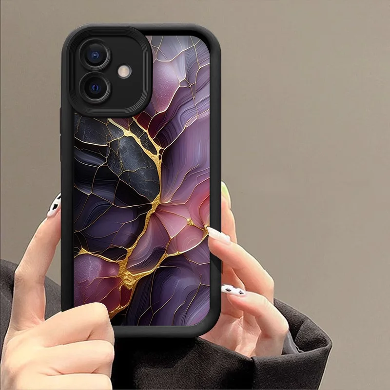 حافظة هاتف أنيقة من الرخام الكريستالي الأرجواني لهاتف جوجل بيكسل 10 9 8 7 8A 7A Pro XL 5G أغطية ناعمة من السيليكون مضادة للسقوط Fundas