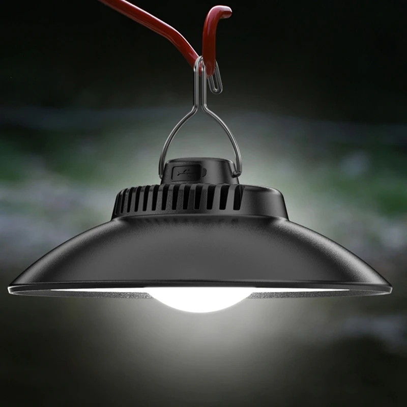 LED المحمولة فانوس USB Type-C شحن خيمة مصباح مع السنانير للخارجية حديقة ضوء أصفر