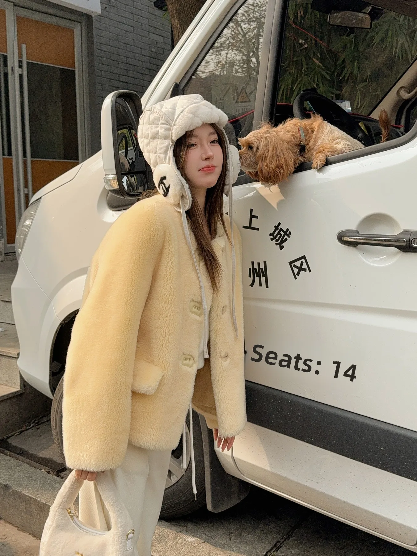 

Classic Lamb Fur Coat Women's round Ne Australia 00 earling Skin Inteated Coat Winter Warm Sli Commute Sle