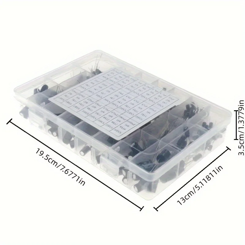 510Pcs/lot 0.1UF-1000UF 24Values Aluminum Electrolytic Capacitors 16-50V mix Electrolytic capacitor Assorted kit and storage box