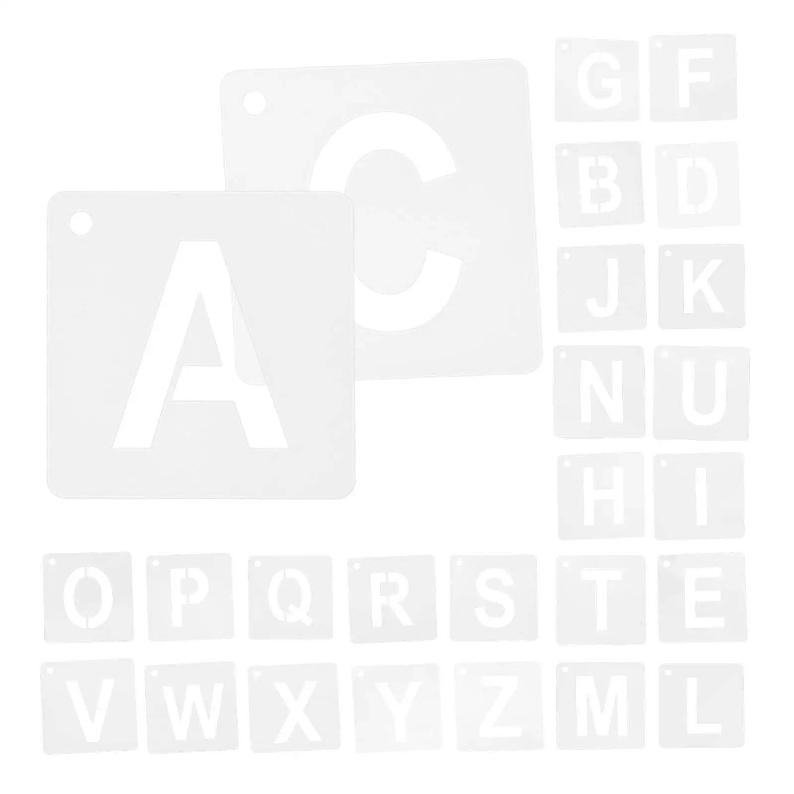 Reusable Literacy Letter Stencil Templates A-Z Mini Alphabet Painting Stencils Easy Clean Portable Design Creative Projects Wall