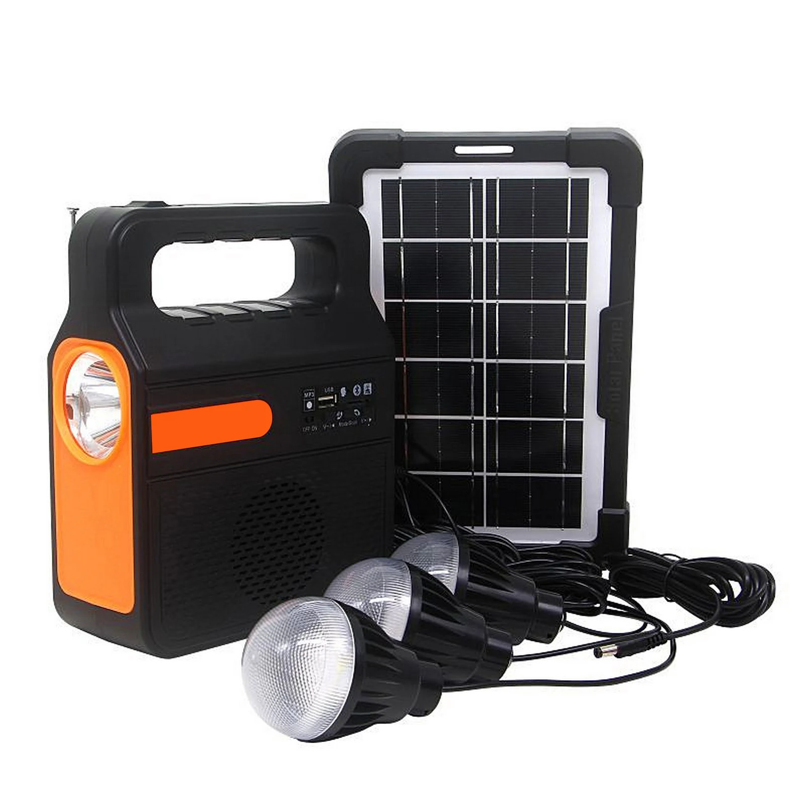 

Emergency Solar Lamp 12V USB Solar Power Panel System with LED Bulbs Home Generator Kit With Radio for Outdoor Indoor Power Bank