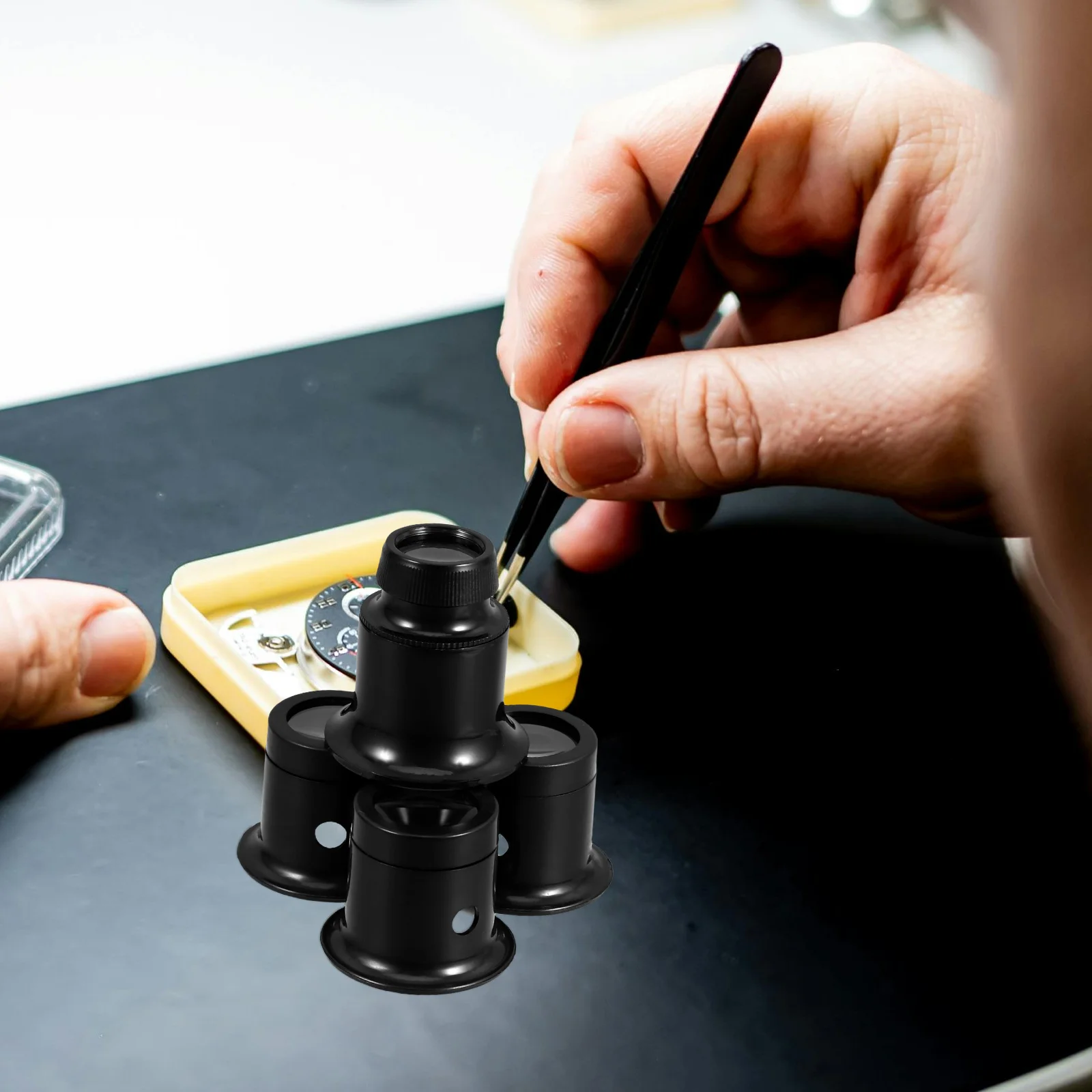 

4Pcs Watchmaker Loupe Clip-on Magnifying Glass Lens Precision Watch Repair Craft Jewelry Inspection Tool Watch Loupe
