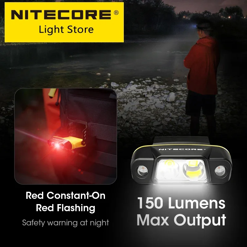 Original NITECORE NU11 Cap Light Sensor de movimiento IR inteligente Clip-on 90 °   Ángulo Ajustable + Lámpara Batería Pesca Nocturna Trekking