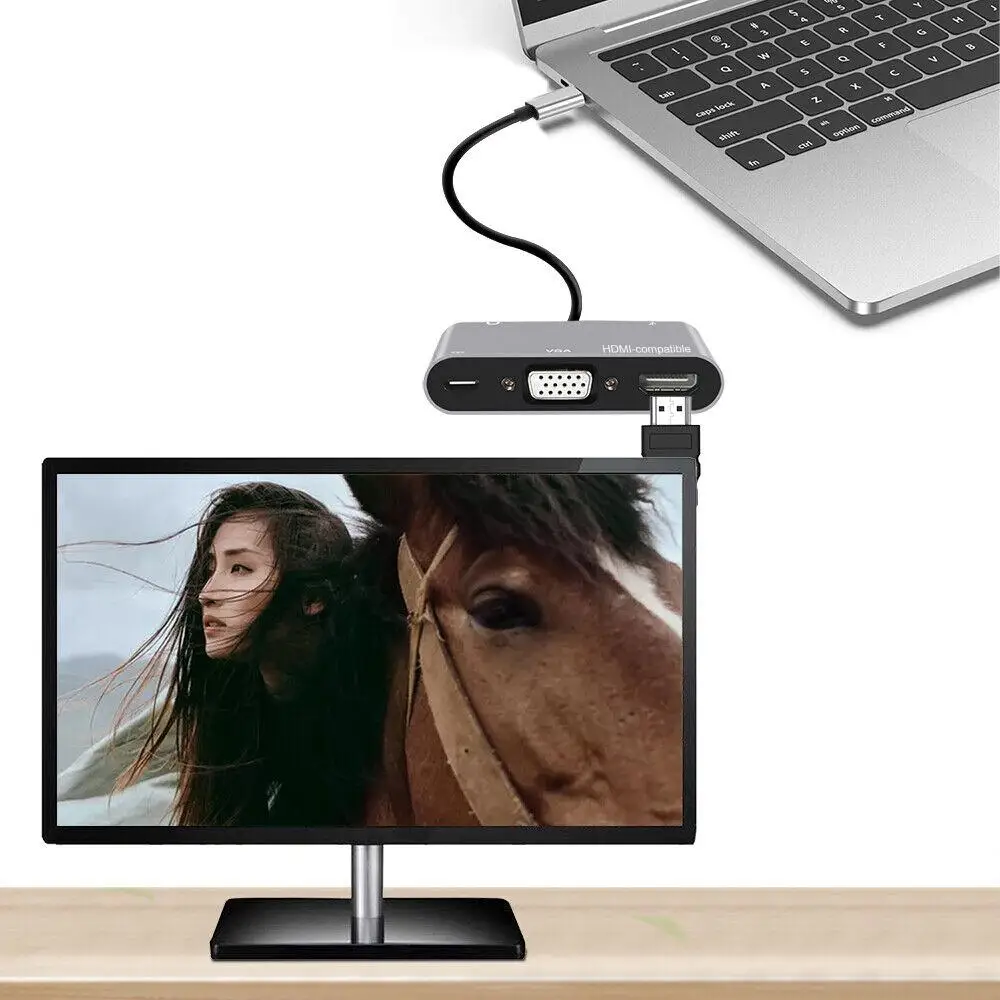 Expansion Dock 5 In 1 USB Splitter Vga Pd Adapter USB-c Zu 4k HDMI-kompatibel Computer Zubehör 4k 30hz Typ-c Hub