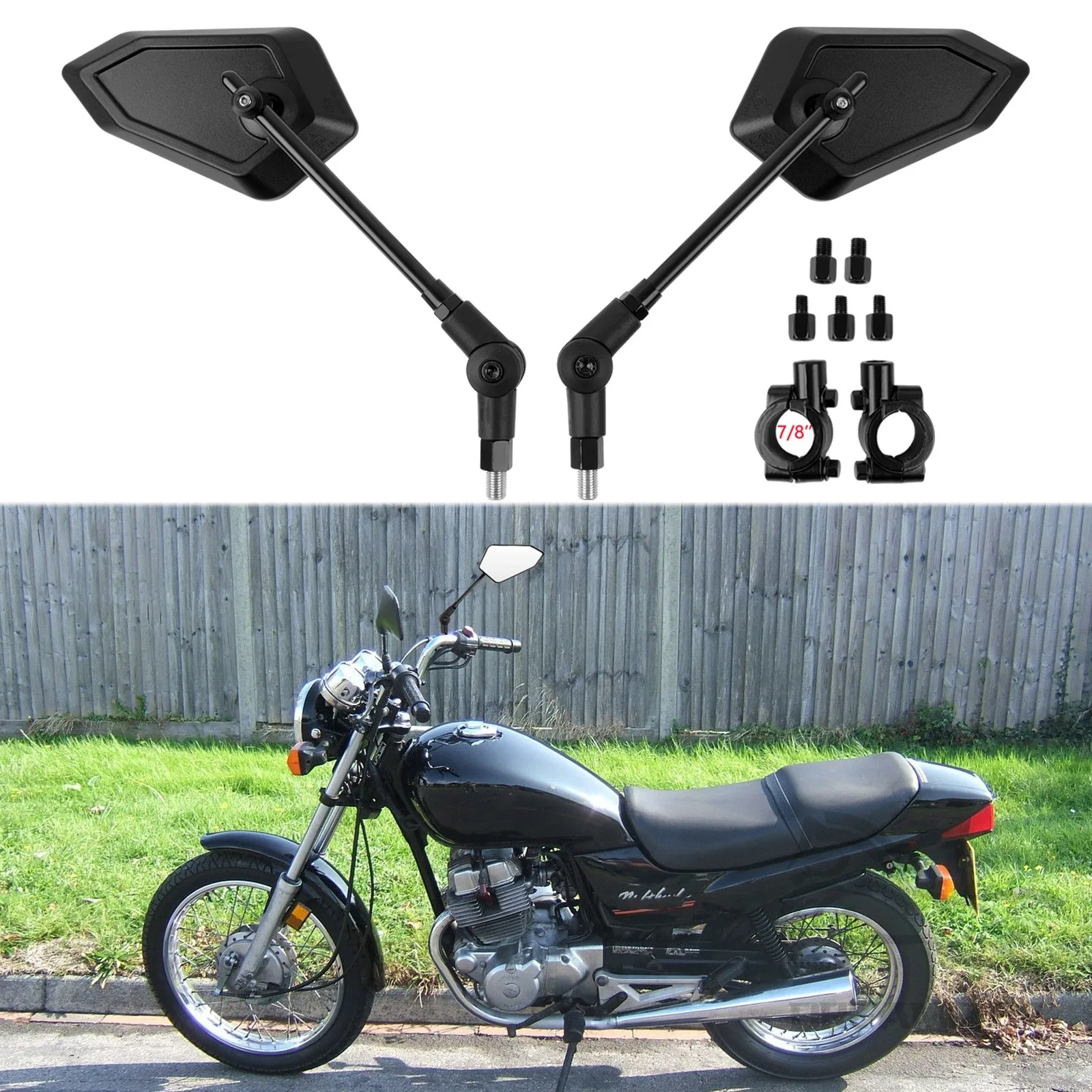 Motorcycle Rear Mirrors 360° Rotatable For Spiegel Paar Honda Yamaha Kawasaki Maverick Booster M8 M10 Enduro Suzuki Durable