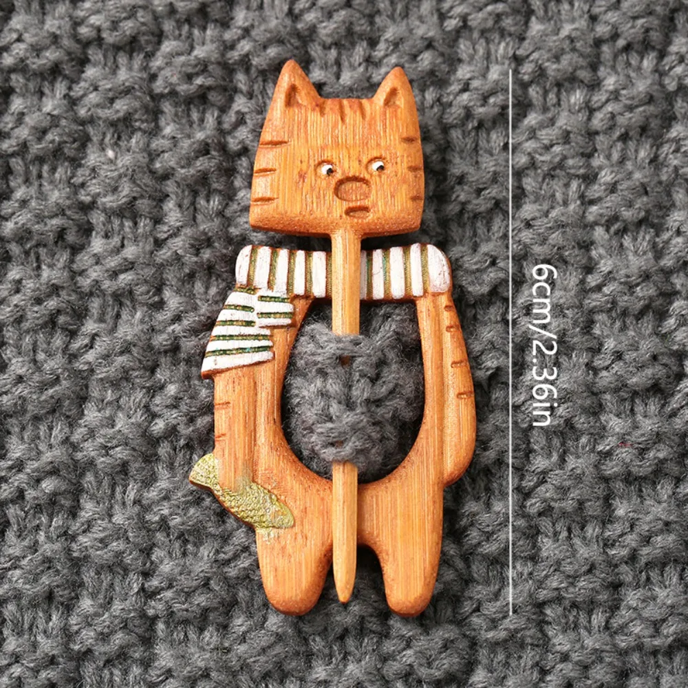 مظلة الرقص أصبع بروش خشبي مابل ليف الأرنب الحيوان سترة دبوس شجرة عيد الميلاد القلب كوب كيتي وشاح مشبك الطرف #6