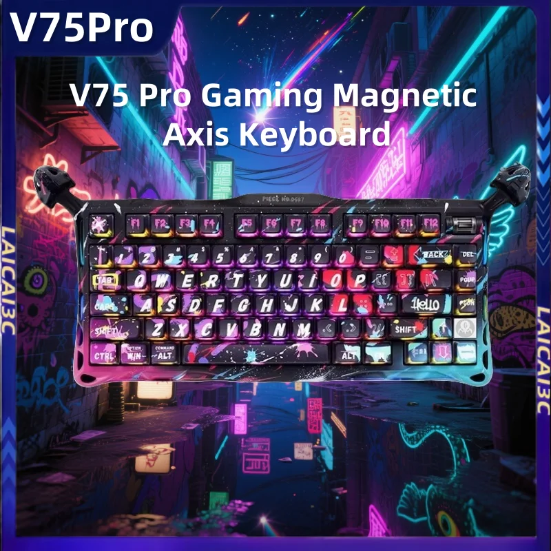 

V75pro игровая клавиатура с магнитной осью 0,005 ммrt, прокладка корпуса из алюминиевого сплава, структура 8k Fps, механическая клавиатура Valorant Esports