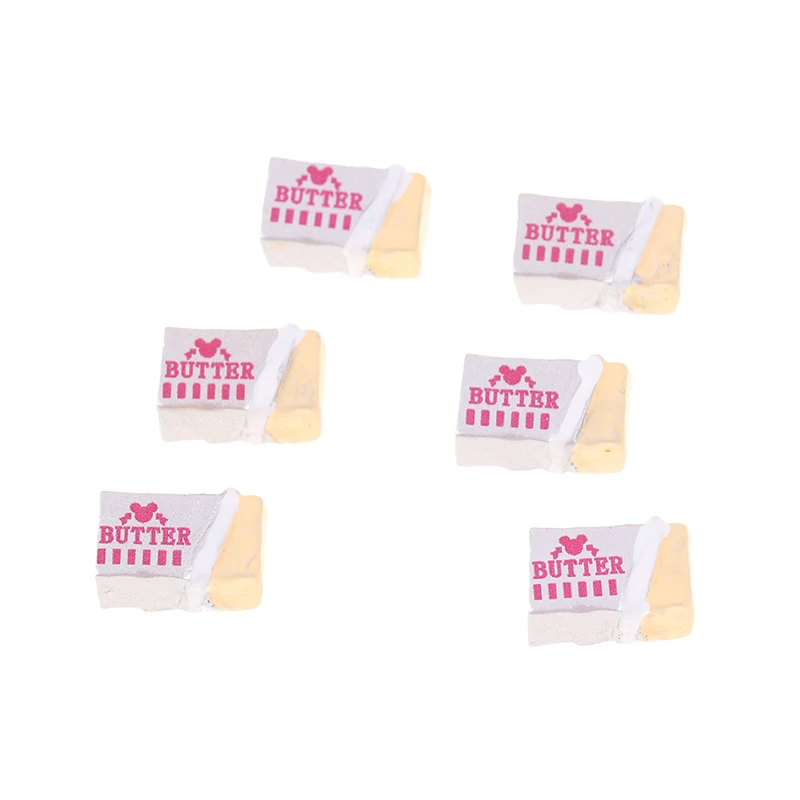 6Pcs 1/12 Puppenhaus Simulation Lebensmittel Butter Miniatur Pretend Play Küche Diy Brot Set Spielzeug