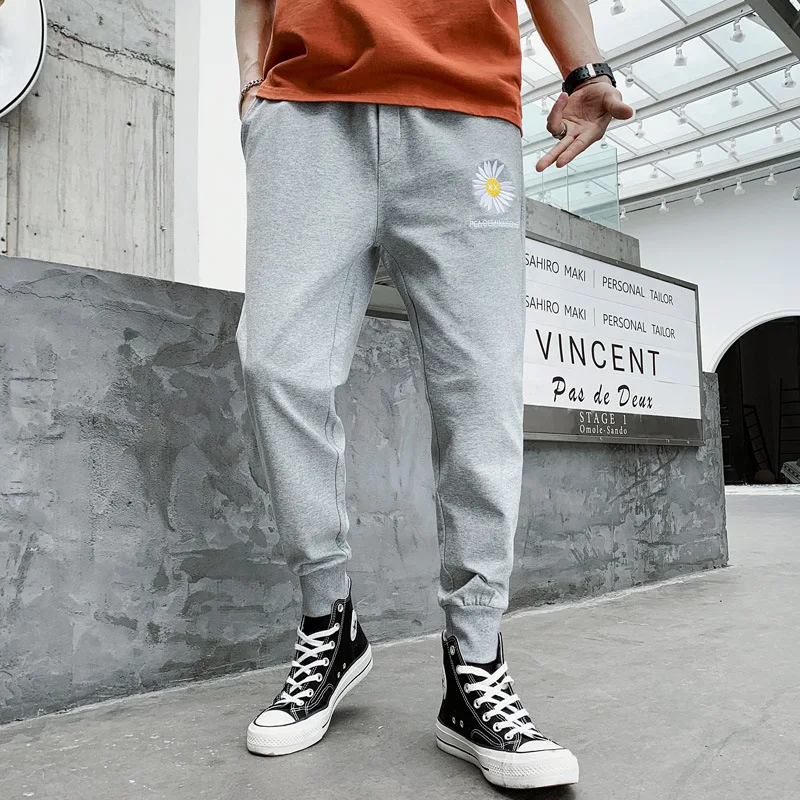 Men's casual pants spring and autumn loose and versatile leggings cropped pants trousers joggers