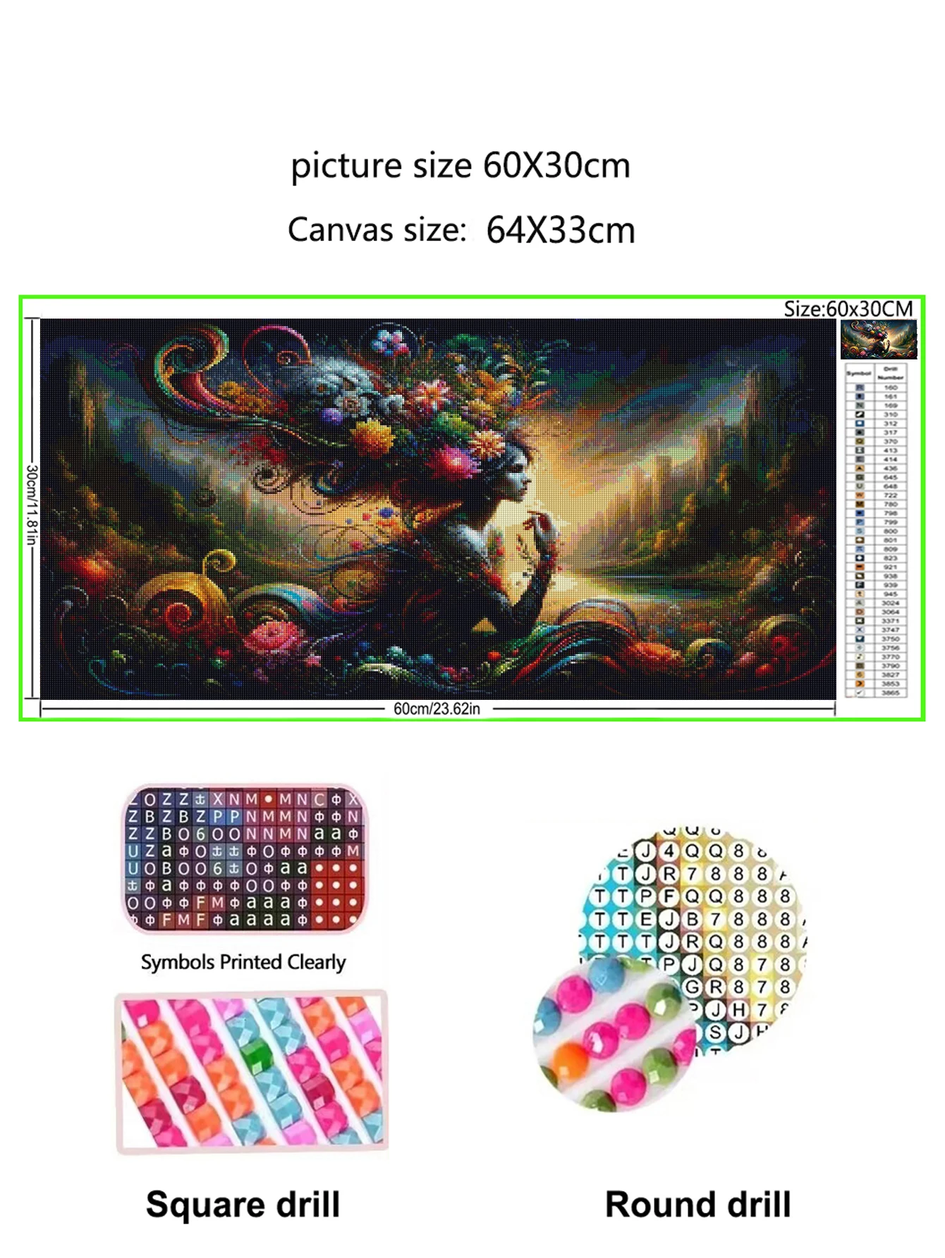 Fantasy art, woman with vibrant flowers,surreal landscape DIY 5D Diamond Painting Mosaic Embroidery Cross Stitch Kits For Decor